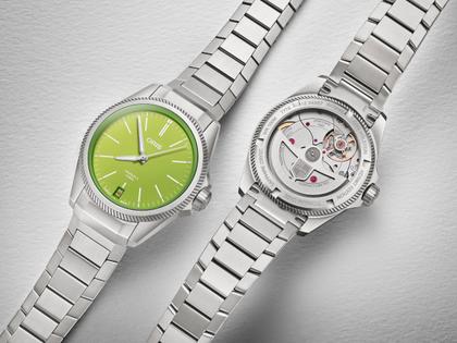 Oris ProPilot X Kermit Automatik Titan 39mm grünes Zifferblatt Metallband – Herrenuhren Uhr mit Datum aus Titan. Das Gehäuse ist rund und grau. Das Titanarmband ist grau. Das Zifferblatt ist ein Index in grün. – Ansicht 2