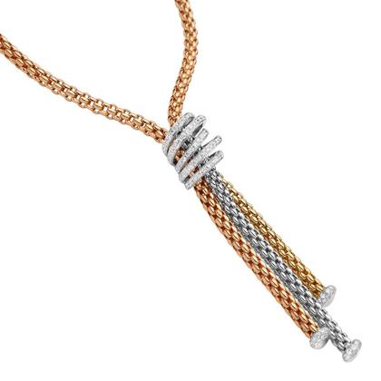 Fope FlexIt Solo Collier Roségold mit Brillanten Pave – Halsschmuck Collier aus 750 Rotgold. – Ansicht 2