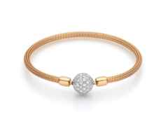 Jörg Heinz Flex-Armband Strumpfgeflecht Rotgold 16cm mit Silikonkern für Wechselschließe – Armschmuck Armband in roségold und aus 750 Rotgold und Kunststoff. – Ansicht 3