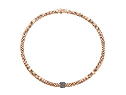 Halsschmuck Collier aus 750 Rotgold, 750 Weißgold und und rhodiniert.
