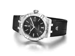 Maurice Lacroix Aikon Automatik Edelstahl 42mm schwarzes Zifferblatt schwarzes Lederband – Herrenuhren Uhr mit Datum aus Edelstahl. Das Gehäuse ist rund und silber. Das Lederarmband ist schwarz. Das Zifferblatt ist ein Index in schwarz. – Ansicht 2