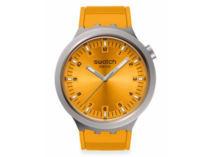 Swatch Big Bold Irony Amber Sheen Quarz Edelstahl 47mm gelbes Zifferblatt gelbes Kautschukband kaufen