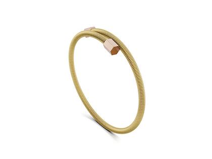 Niessing Colette Elementyx Embrace Hexagon Armreif Classic Yellow/Rosewood 56mm – Armschmuck Armreif in gelbgold und aus 750 Gelbgold und 750 Weißgold.