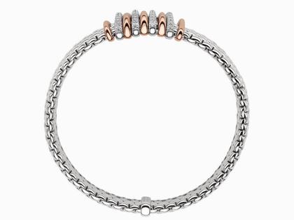 Fope Panorama Armband  mit 9 Ronden  Weißgold mit Brillanten – Armschmuck Armband aus 750 Weißgold. – Ansicht 2