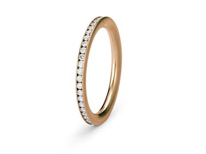 Niessing Satellite Ring Hochoval mit Brillantlinie 1,8mm Roségold 0,26ct TW vsi – Ringe Ring mit Besatz aus 750 Rotgold.