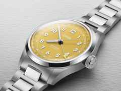 Oris Big Crown Pointer Date Automatik Edelstahl 40mm gelbes Zifferblatt Metallband – Herrenuhren Uhr mit Datum aus Edelstahl. Das Gehäuse ist rund und silber. Das Edelstahlarmband ist silber. Das Zifferblatt ist arabisch und gelb. – Ansicht 4