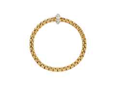 Fope Eka Flex'It   Armband   schmal Gelbgold 1 Ronde mit Brillanten 0,89ct M flexibel – Armschmuck Armband aus 750 Gelbgold, 750 Weißgold und und . – Ansicht 2