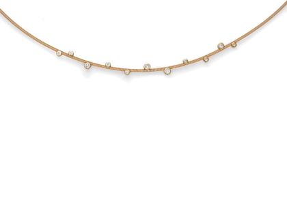 Niessing Artist Anhänger 76 mm Fine Rose für Schnur 1,2 mm – Halsschmuck Anhänger mit Besatz aus 750 Rotgold.