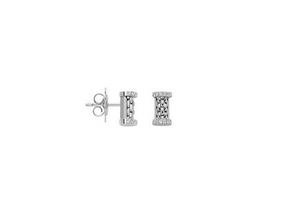 Fope Essentials Ohrstecker Weißgold klein quadratisch mit Brillanten – Ohrschmuck Ohrstecker aus 750 Weißgold.