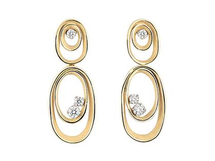 Cammilli Firenze Dune Ouverture Ohrstecker Yellow Sunrise mit Brillanten 0,280ct – Ohrschmuck Ohrstecker aus 750 Gelbgold.