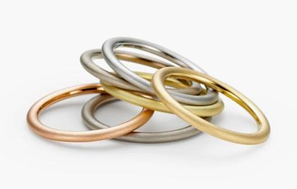 Niessing Farbringe Kombination Spring, Gelb, Rot, Sand, Grau, Platin – Ringe Ring aus 750 Rotgold, 750 Weißgold, 950 Platin und und . – Ansicht 2
