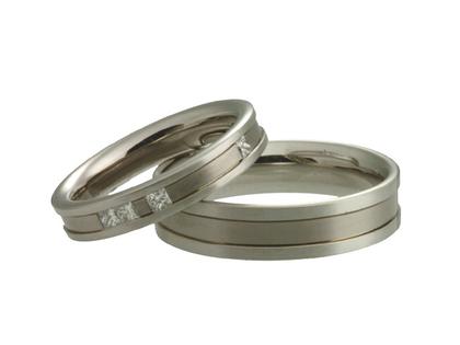 Christian Bauer Trauring Paar Nr.  80 Platin mit Weißgold – Ringe Trauring mit Besatz aus 750 Weißgold, 950 Platin und und .