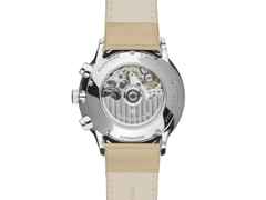 Junghans Meister Chronoscope Automatik Edelstahl 41mm grünes Zifferblatt braunes Lederband – Herrenuhren Chronograph aus Edelstahl und Leder. Das Gehäuse ist rund und silber. Das Lederarmband Strauß ist braun. Das Zifferblatt ist ein Index in grün. – Ansicht 2
