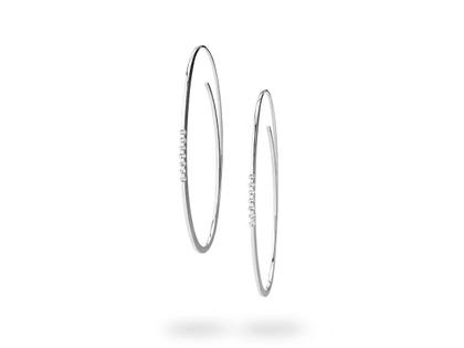 Niessing Linear Creole 48mm Platin 0,21 ct – Ohrschmuck Creolen aus 950 Platin.