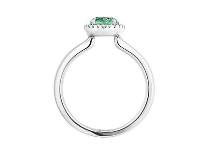 Capolavoro Espressivo Ring Weißgold Turmalin Tannengrün klein – Ringe Ring mit Besatz aus 750 Weißgold. – Ansicht 2
