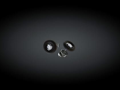 André Ribeiro Ohrstecker Kautschuk mit Brillanten 0,50 – Ohrschmuck Ohrstecker aus 750 Weißgold, Kautschuk und und .