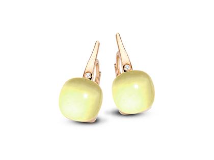 Bigli Mini Sweety "Lemon Squash" Ohrhänger Roségold mit Brillanten 0,040ct – Ohrschmuck Ohrhänger aus 750 Rotgold.