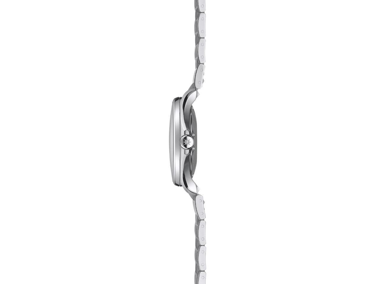 Junghans Meister S Automatic Edelstahl 36mm grünes Zifferblatt Metallband – Damenuhren Uhr mit Datum aus Edelstahl. Das Gehäuse ist rund und silber. Das Edelstahlarmband ist silber. Das Zifferblatt ist ein Index in grün. – Ansicht 3