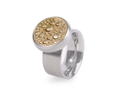 TeNo Lava Ring Edelstahl mit vergoldeter Bronze – Ringe Ring aus Bronze, Edelstahl und und .