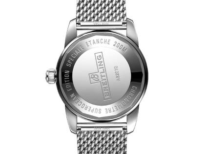 Breitling Superocean Heritage B20 Automatic 42 Edelstahl grünes Zifferblatt Metallband – Herrenuhren Uhr mit Datum aus Edelstahl und Keramik. Das Gehäuse ist rund und silber. Das Edelstahlarmband ist silber. Das Zifferblatt ist ein Index in grün. – Ansicht 4