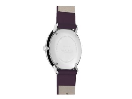 Junghans Max Bill Damen Quarz Edelstahl 32,7mm weißes Zifferblatt rotes Lederband – Damenuhren Uhr mit Datum aus Edelstahl. Das Gehäuse ist rund und silber. Das Lederarmband ist rot. Das Zifferblatt ist arabisch Index und weiß. – Ansicht 2