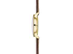 Sternglas Berlin Quarz Edelstahl Gelbgold-PVD 38mm beiges Zifferblatt braunes Lederband – Herrenuhren Uhr mit Datum aus Edelstahl, Leder und PVD beschichtet. Das Gehäuse ist rund und gelbgold. Das Lederarmband ist braun. Das Zifferblatt ist arabisch Index und beige. – Ansicht 3