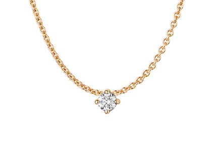 N1 Diamonds Kette mit Anhänger Rosegold 45cm mit Brillant 0,150ct – Halsschmuck Kette mit Anhänger aus 585 Rotgold.