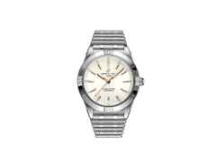 Breitling Chronomat Automatic 36 Edelstahl weißes Zifferblatt mit Brillanten Metallband – Damenuhren Uhr mit Datum aus Edelstahl. Das Gehäuse ist rund und silber. Das Edelstahlarmband ist silber. Das Zifferblatt ist ein Index in weiß.