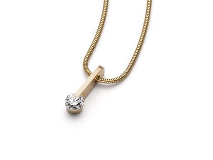 Schaffrath Liberte Lumina schlicht Collier Gelbgold mit Brillant 0,73 – Halsschmuck Collier aus 750 Gelbgold.