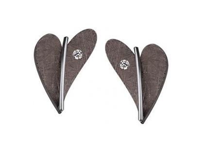 Ernstes Design Set 11 Edelstahl Altbronze beschichtet Herzohrstecker Brillant – Ohrschmuck Ohrstecker aus Edelstahl.