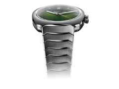 H. Moser & Cie. Streamliner Centre Seconds Matrix Green Automatic Edelstahl 40mm grünes Zifferblatt Metallband – Herrenuhren Uhr ohne Datum aus Edelstahl. Das Gehäuse ist rund und silber. Das Edelstahlarmband ist silber. Das Zifferblatt ist ein Index in grün. – Ansicht 2