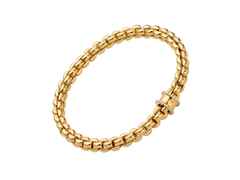 Fope Eka Flex'It Armband   schmal Gelbgold 1 Ronde mit Brillanten 0,17ct M flexibel – Armschmuck Armband aus 750 Gelbgold. – Ansicht 2