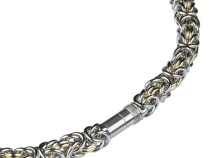 Ernstes Design K143.45 Collier ED Varia – Halsschmuck Collier aus Edelstahl und und vergoldet.