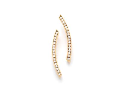 Angela Hübel Brillantbogen Ohrstecker Gelbgold mit Brillanten 0,340ct – Ohrschmuck Ohrstecker aus 750 Gelbgold.