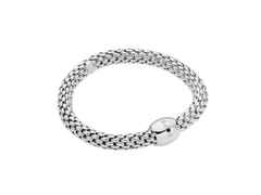 Fope Love Nest Flex'It Men Armband Weißgold M 1 Schmuckelement Brillant schwarz 0,020ct flexibel – Armschmuck Armband aus 750 Weißgold.