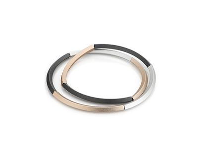 Step by Step Armband Aluminium gold, grau und silber – Armschmuck Armband aus Aluminium.