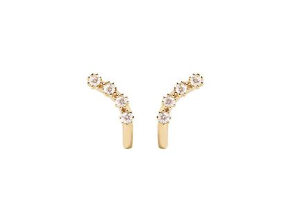 PDPAOLA Ohrringe "Motion" Silber vergoldet mit Farbsteinen – Ohrschmuck Ohrhänger in gelbgold und aus 925 Silber und vergoldet.