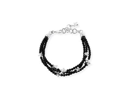 Drachenfels Design Sternenglanz und Schattentanz Armband Sterne Onyx Silber – Armschmuck Armband aus 925 Silber.