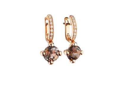 Capolavoro Capriccio Creolen Roségold Rauchquarz – Ohrschmuck Creolen aus 750 Rotgold.