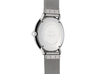 Junghans Max Bill Kleine Automatic Edelstahl 34mm silbernes Zifferblatt Metallband – Damenuhren Uhr mit Datum aus Edelstahl. Das Gehäuse ist rund und silber. Das Edelstahlarmband ist silber. Das Zifferblatt ist ein Index in silber. – Ansicht 3