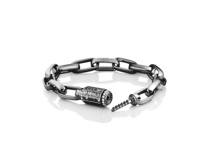 Capolavoro Love Lock 01 Armband Weißgold Schwarz rhodiniert 19cm mit Brillanten 0,323ct – Armschmuck Armband aus 750 Weißgold und und rhodiniert. – Ansicht 2