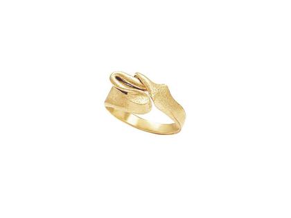 Heiring Mille Ring Nr. 4 Silber gelbgold beschichtet gefaltet mattiert – Ringe Ring aus 925 Silber, PVD beschichtet und und .