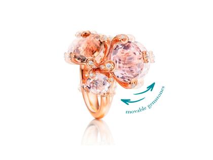 Capolavoro Capriccio Ring Roségold  Bergkristall, Rauchquarz, Morganit – Ringe Ring mit Besatz aus 750 Rotgold. – Ansicht 2