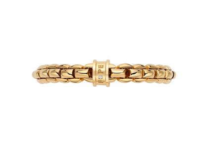 Fope Eka Flex'It  Armband breit Gelbgold 1 Ronde mit Brillant 0,02ct M flexibel – Armschmuck Armband aus 750 Gelbgold. – Ansicht 4