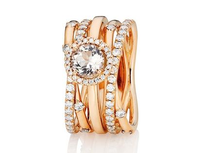Capolavoro Magnifico Außenring "Jaquet" Roségold doppelt – Ringe Ring mit Besatz in roségold und aus 750 Rotgold. – Ansicht 4