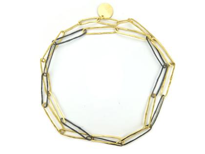 Maria Rzewuska KRN Collier Silber vergoldet 100cm – Halsschmuck Collier aus 925 Silber und und vergoldet.