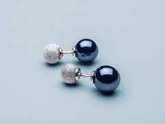 Bering Arctic Symphony Ohrstecker Keramik blau – Ohrschmuck Ohrstecker aus 925 Silber, Keramik und und . – Ansicht 2