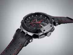 Tissot T-Race MotoGP                2022 Chronograph  Limited Edition Automatik schwarz PVD – Herrenuhren Chronograph aus Edelstahl und PVD beschichtet. Das Gehäuse ist rund und silber. Das Lederarmband ist schwarz. Das Zifferblatt ist arabisch und schwarz. – Ansicht 4