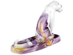 Meissen Figur Sitzender Panther "Giant Bloom" – Porzellanwaren Porzellandekoration in weiß und aus Porzellan. – Ansicht 3