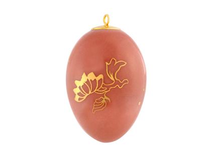 Meissen Osterei aus Porzellan mit Motiv Golden Onion Style – Porzellanwaren Porzellandekoration in rot und aus Porzellan. – Ansicht 2